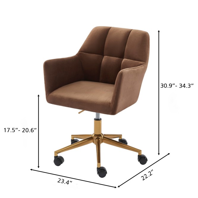 MONACO office chair rust velvet with... MONACO office chair rust velvet with...