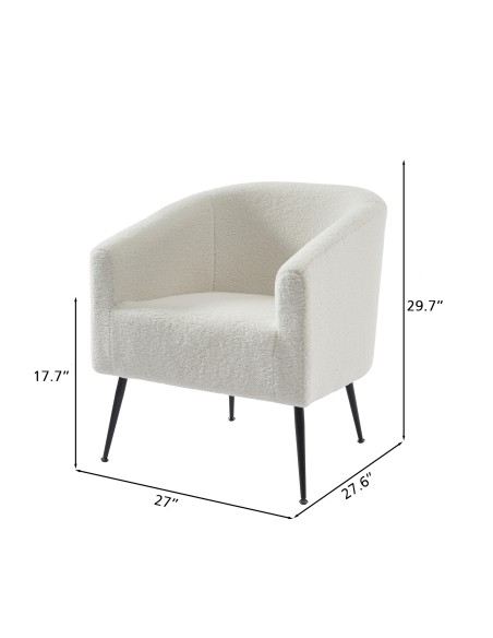 TOMMY white buckle fabric armchair