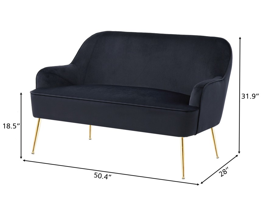 MARCELINO straight sofa fixed black...