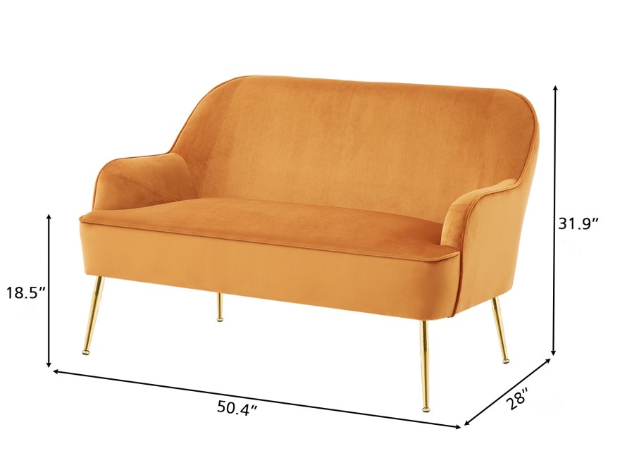 MARCELINO straight sofa fixed rust...