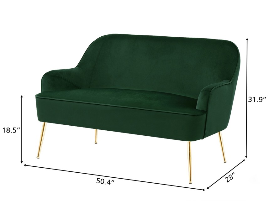 MARCELINO straight sofa fixed green...