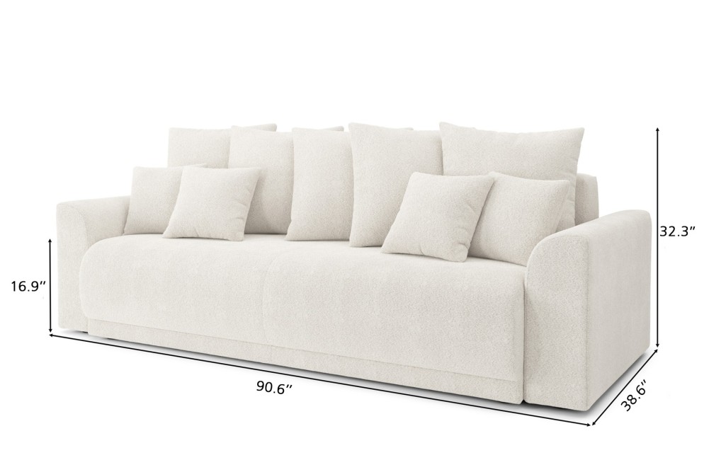 NOVA straight convertible sofa white...
