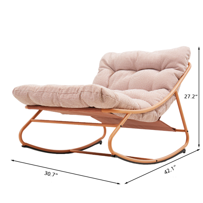 ANA rocking chair in peach steel and... ANA rocking chair in peach steel and...