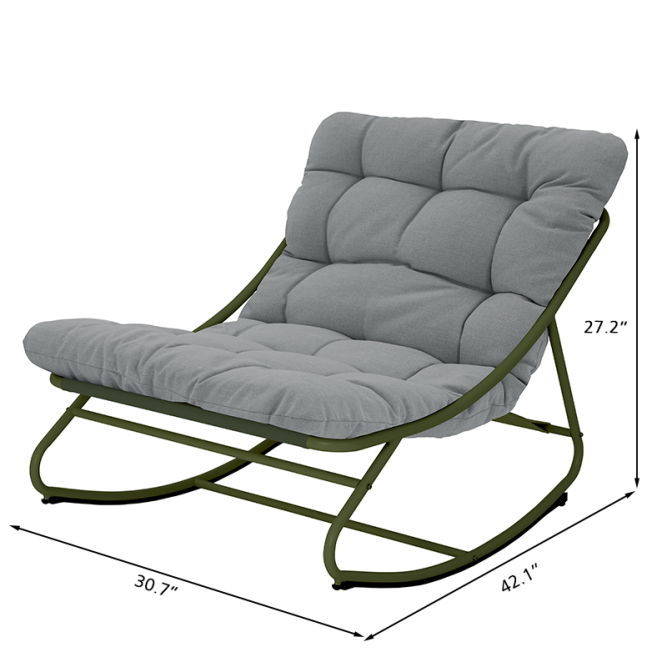 ANA rocking chair in khaki steel and... ANA rocking chair in khaki steel and...