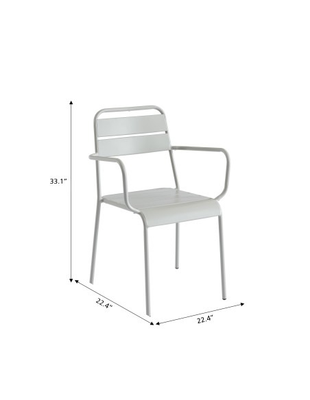 Set of 2 PANTONE garden chairs steel gray