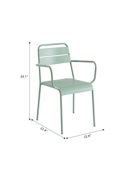 Set of 2 PANTONE garden chairs mint green steel