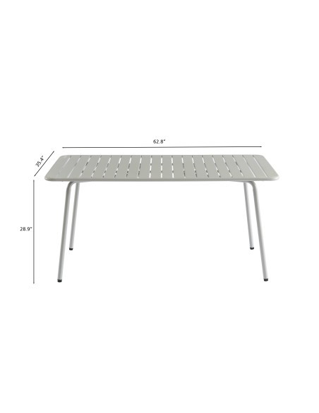 PANTONE steel gray garden table 63x35.43 inches