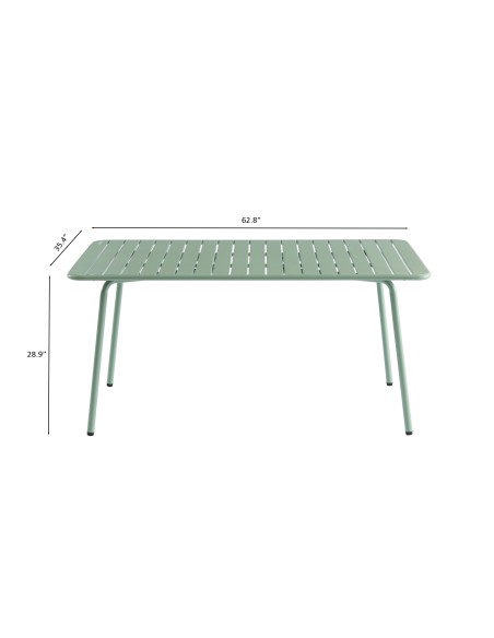 PANTONE mint green steel garden table 63x35.43 inches