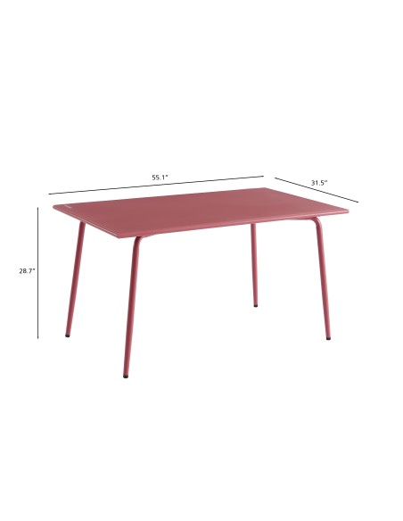 PANTONE garden table in Indian red steel 55.11 x 31.49 inches