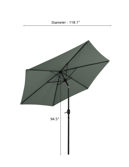 PANTONE round parasol 9.84 ft diameter slate gray canvas