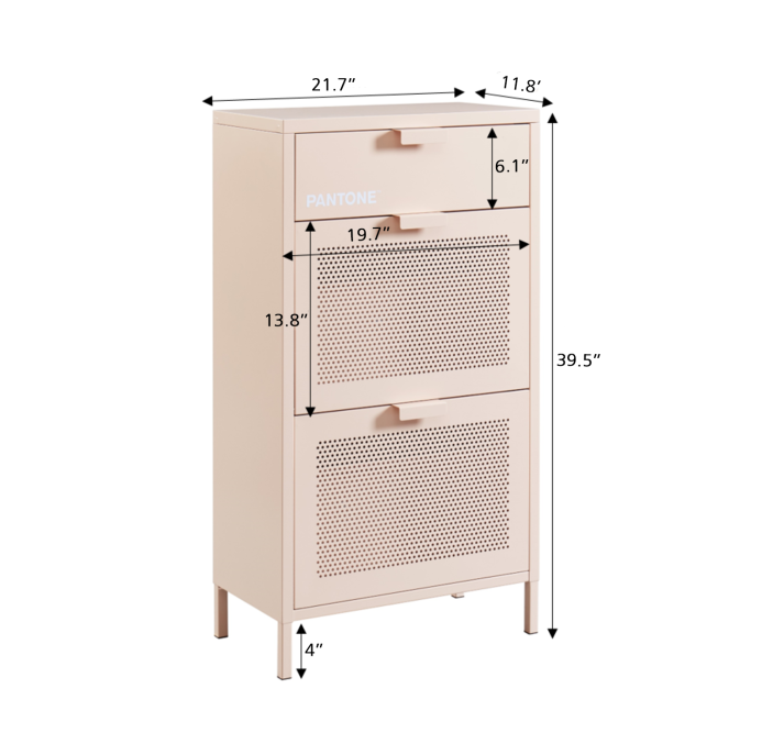 PANTONE shoe cabinet blush pink metal... PANTONE shoe cabinet blush pink metal...