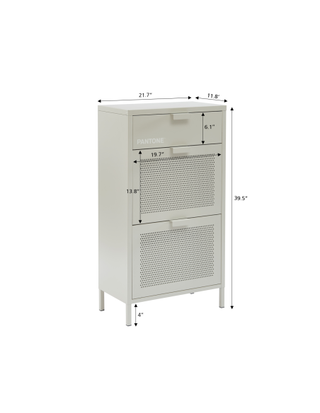 PANTONE shoe cabinet sand beige metal 21.65 inches