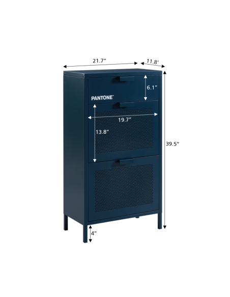 PANTONE shoe cabinet midnight blue metal 21.65 inches