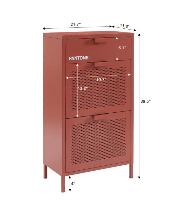 PANTONE shoe cabinet terracotta metal... PANTONE shoe cabinet terracotta metal...