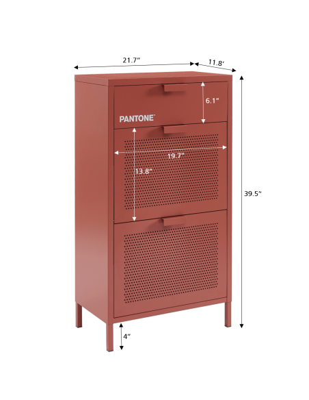 PANTONE shoe cabinet terracotta metal 21.65 inches