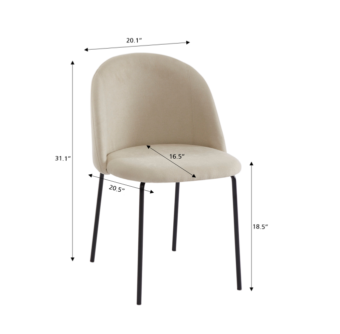 Set of 2 BROOKLYN chairs beige fabric... Set of 2 BROOKLYN chairs beige fabric...