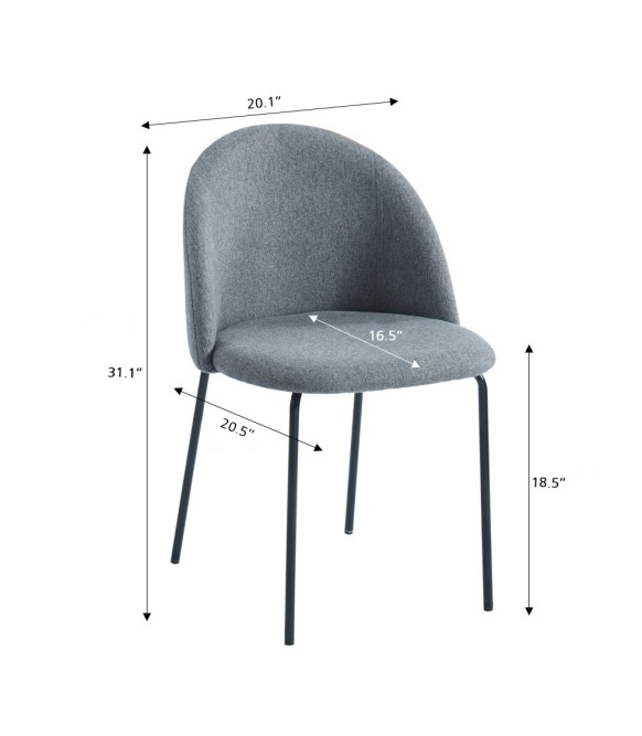 Set of 2 BROOKLYN chairs gray fabric... Set of 2 BROOKLYN chairs gray fabric...
