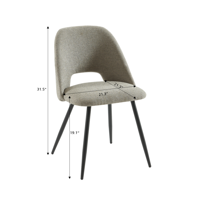 Set of 2 ELISABETH chairs gray fabric... Set of 2 ELISABETH chairs gray fabric...