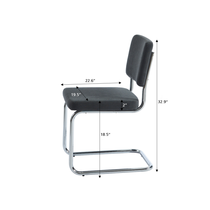 Set of 2 JACK chairs ribbed charcoal... Set of 2 JACK chairs ribbed charcoal...