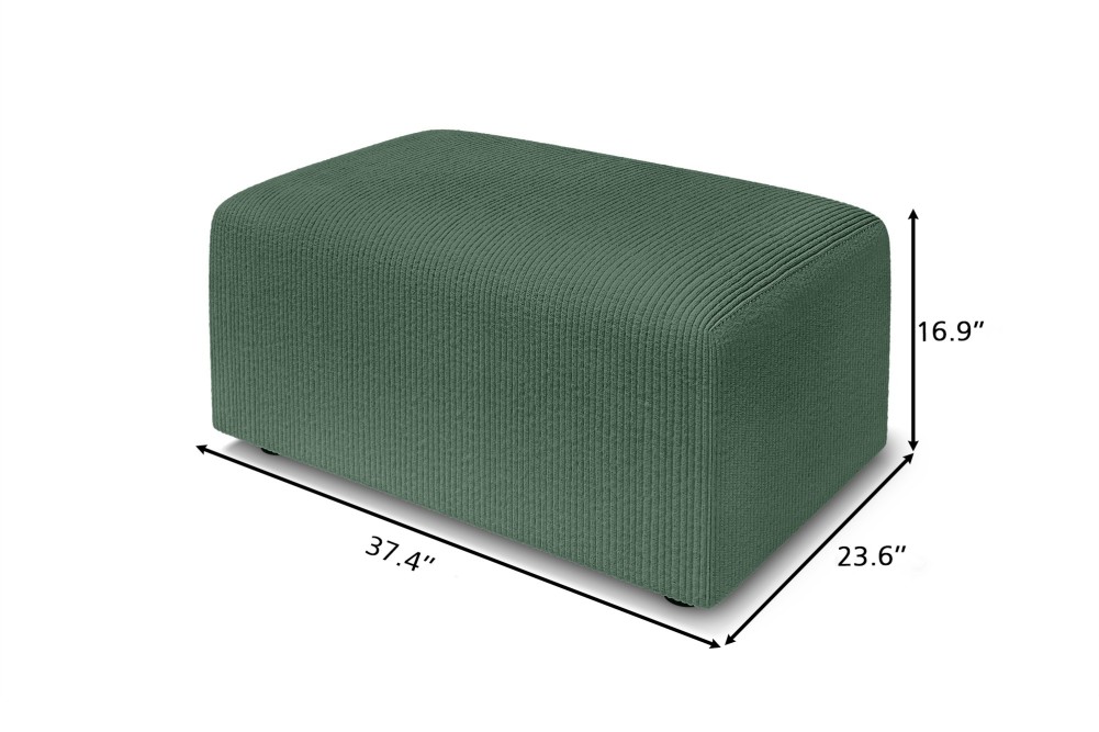 LEO green ribbed velvet pouf LEO green ribbed velvet pouf
