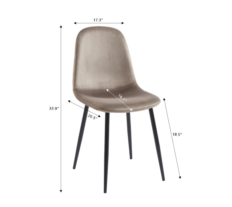Set of 4 LENA chairs taupe velvet... Set of 4 LENA chairs taupe velvet...
