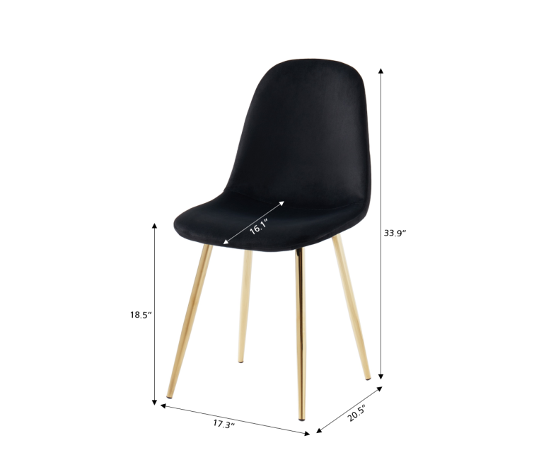 Set of 4 LENA chairs black velvet... Set of 4 LENA chairs black velvet...