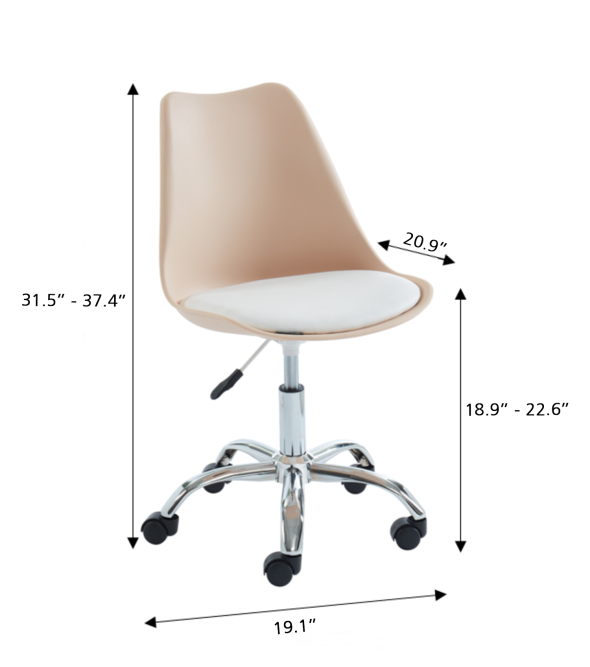 PANTONE blush pink rolling office chair PANTONE blush pink rolling office chair