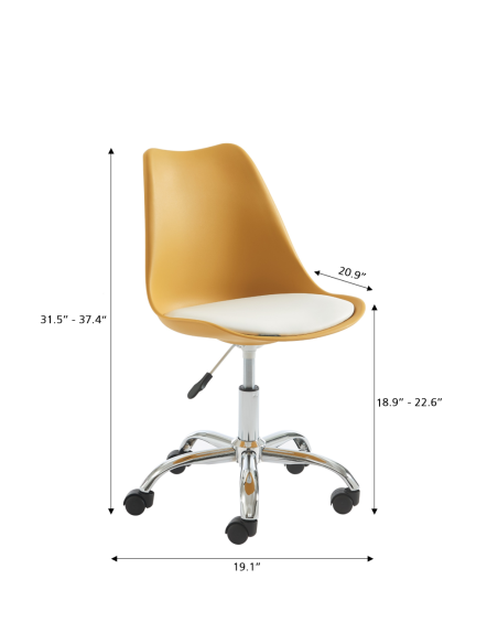 Mustard yellow PANTONE office chair on wheels
