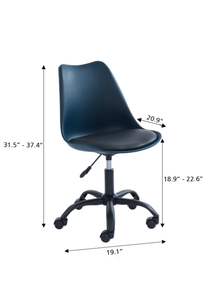 PANTONE night blue rolling office chair