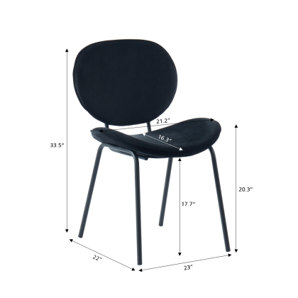 Set of 2 SHEILA chairs black velvet black metal legs 2