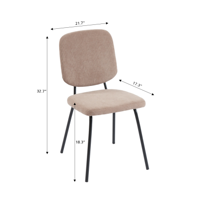 Set of 4 SUZIE chairs ribbed taupe velvet 2