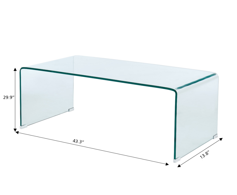 GINZA tempered glass coffee table...