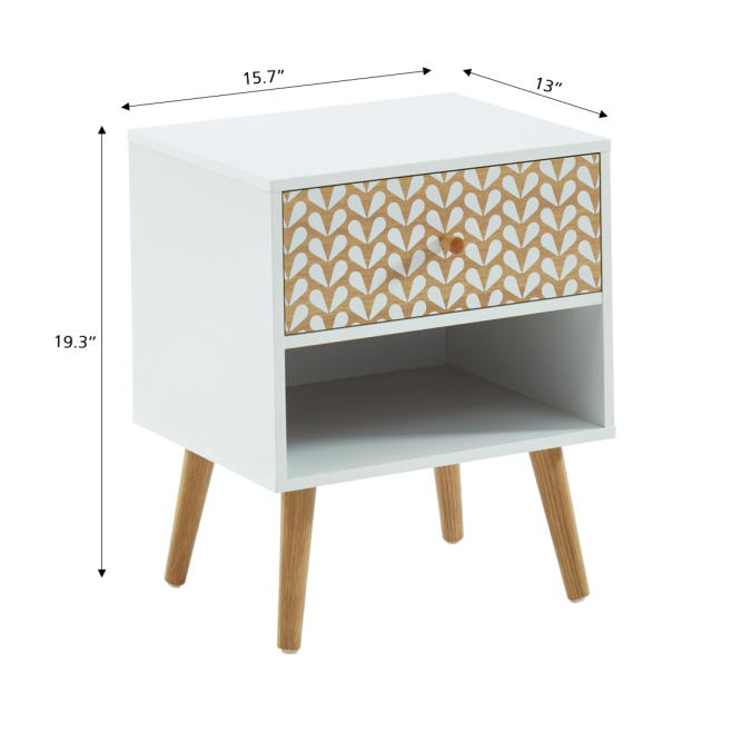 CAPUCINE white and oak effect bedside... CAPUCINE white and oak effect bedside...