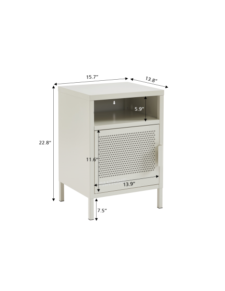 PANTONE bedside table sand beige metal l15.74 inches