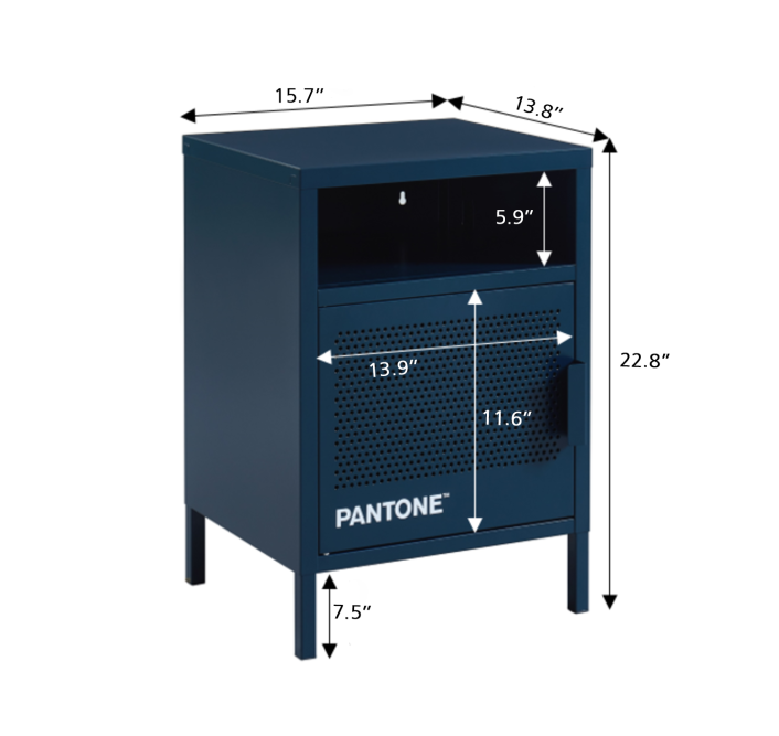 PANTONE night blue metal bedside... PANTONE night blue metal bedside...