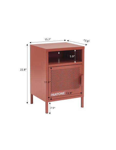 PANTONE bedside table terracotta metal l15.74 inches