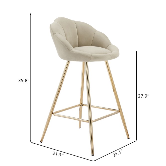 Set of 2 CORAIL stools beige velvet... Set of 2 CORAIL stools beige velvet...