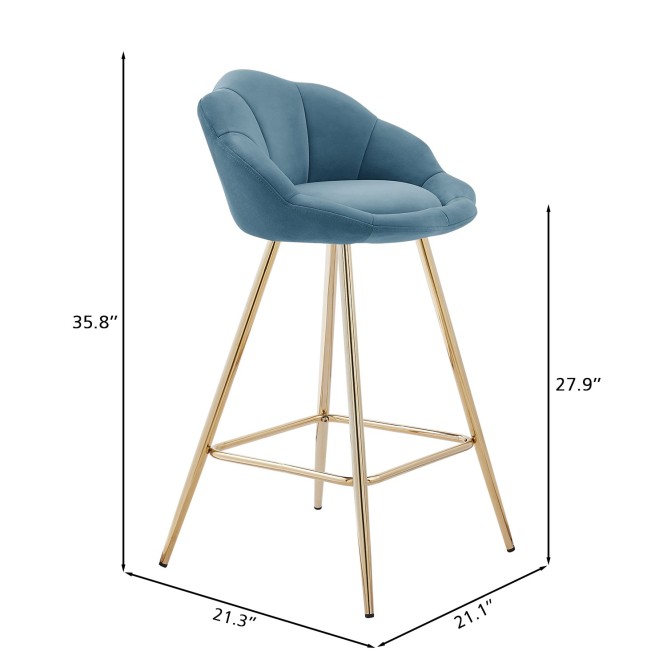 Set of 2 CORAIL stools blue velvet... Set of 2 CORAIL stools blue velvet...