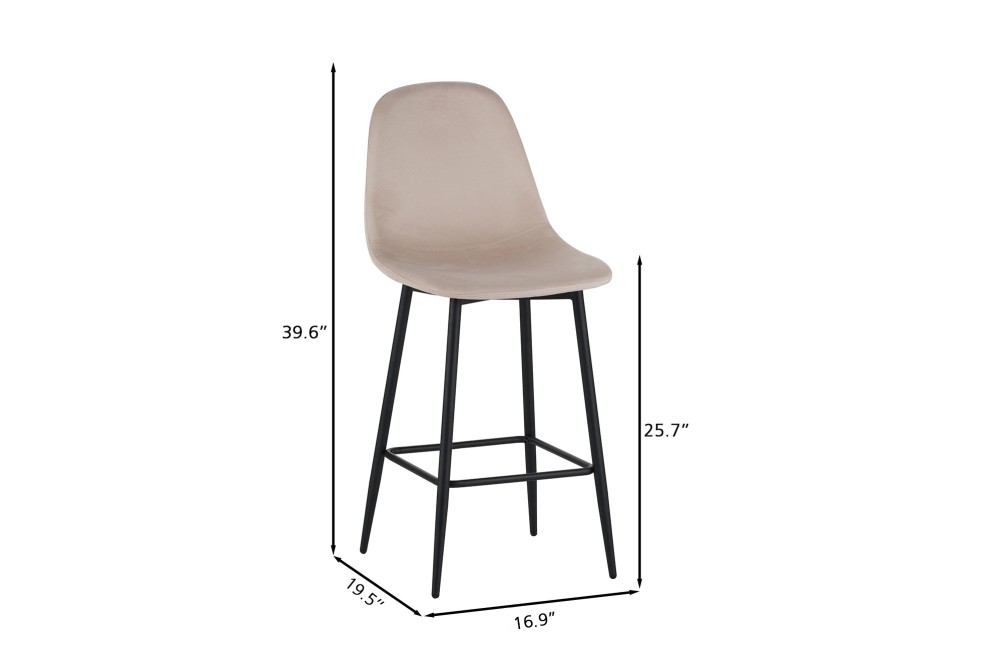 Set of 2 LENA stools in beige velvet... Set of 2 LENA stools in beige velvet...