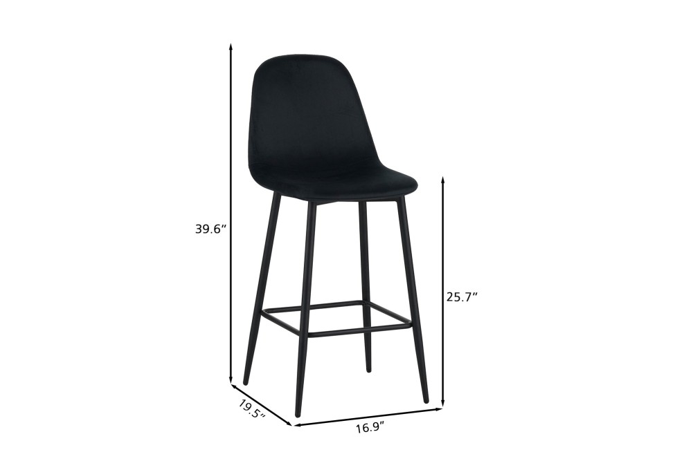 Set of 2 LENA stools in black velvet... Set of 2 LENA stools in black velvet...