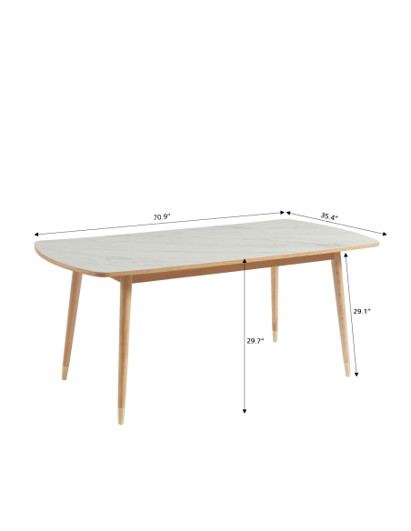 LEON ceramic marble effect dining table 70.87 inches