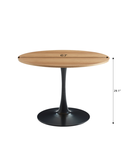 MONIKA dining table oak veneer 43.30 inches