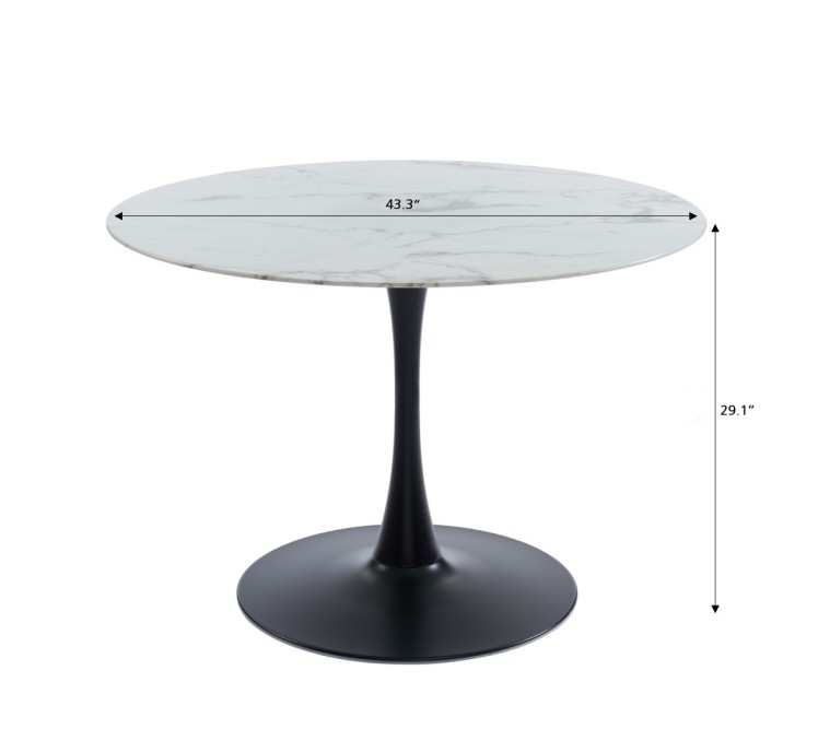 MONIKA marble effect glass dining...