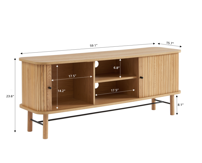 ERNEST ash tambour door TV stand ERNEST ash tambour door TV stand