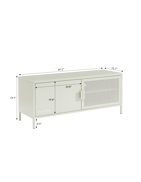 PANTONE TV cabinet sand beige metal 47.24 inches