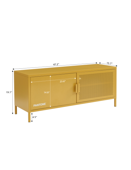 PANTONE TV cabinet mustard yellow metal 47.24 inches