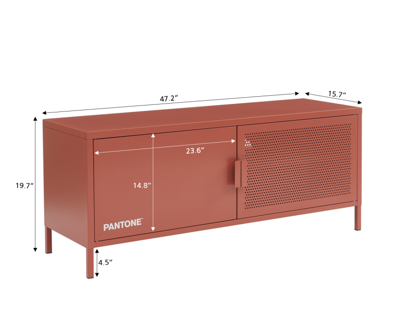 PANTONE TV cabinet terracotta metal... PANTONE TV cabinet terracotta metal...
