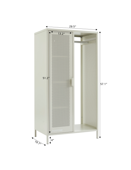 PANTONE sand beige metal locker room with wardrobe h145cm