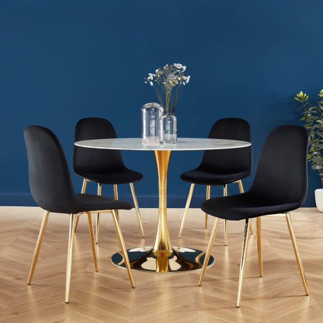 Set of 4 LENA chairs black velvet... Set of 4 LENA chairs black velvet...