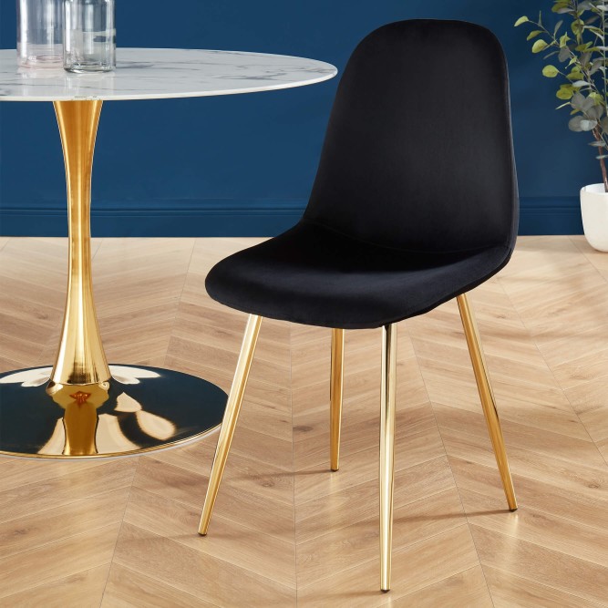 Set of 4 LENA chairs black velvet... Set of 4 LENA chairs black velvet...